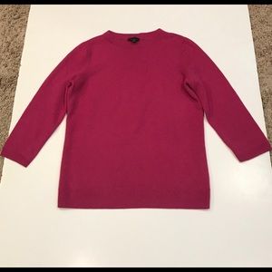 Hot pink 100% cashmere sweater from Talbots.